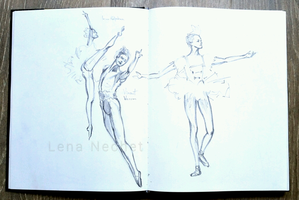 Sketchbook Ballet Dancers 3 Lena Nechet