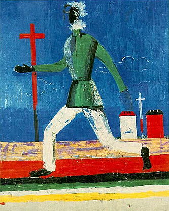 Kazimir Malevich, 1933, Peasant Between a Cross and a Sword
