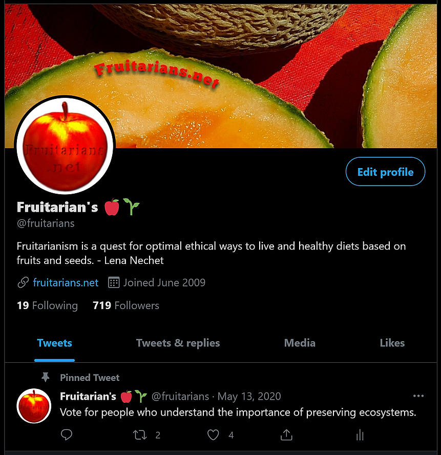 Fruitarian Twitter